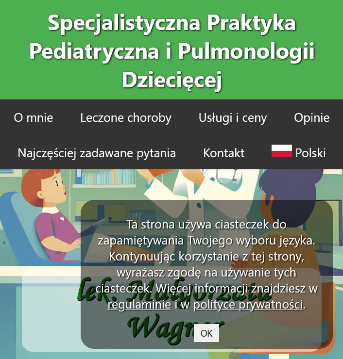 Screenshot of Private Pediatrcs Office Website